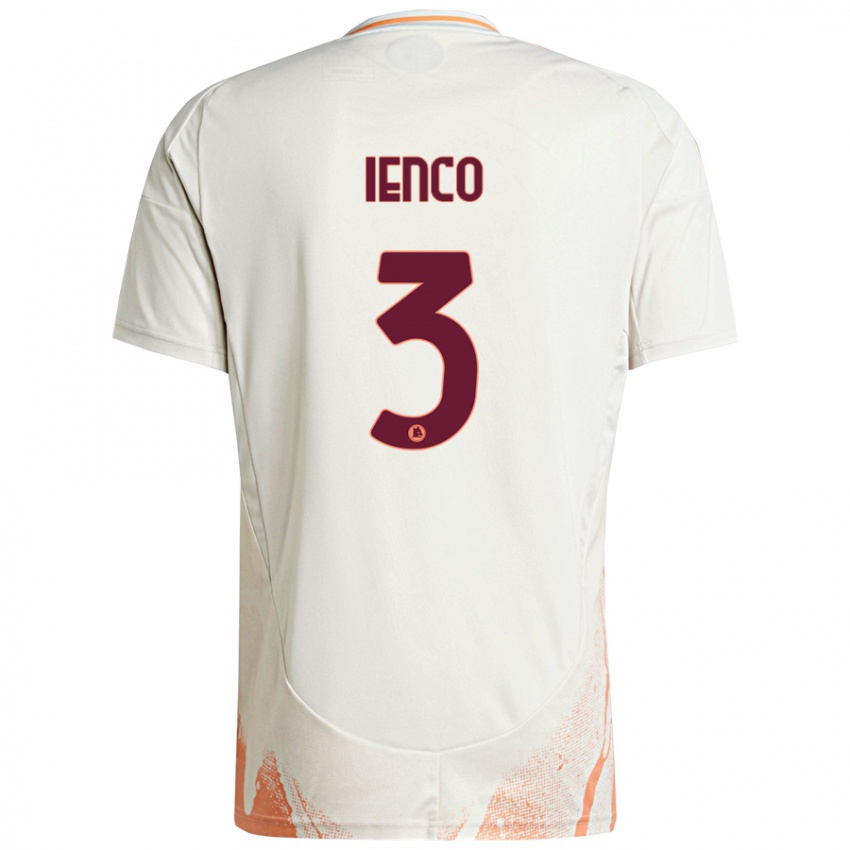 Børn Simone Ienco #3 Creme Hvid Orange Udebane Spillertrøjer 2024/25 Trøje T-Shirt