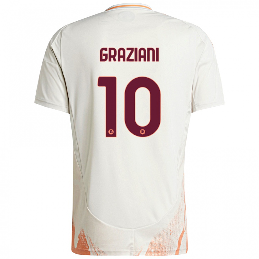 Børn Leonardo Graziani #10 Creme Hvid Orange Udebane Spillertrøjer 2024/25 Trøje T-Shirt