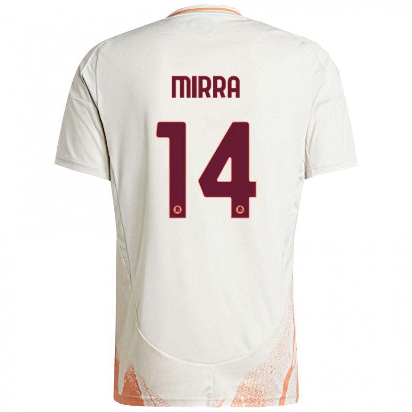 Børn Jacopo Mirra #14 Creme Hvid Orange Udebane Spillertrøjer 2024/25 Trøje T-Shirt