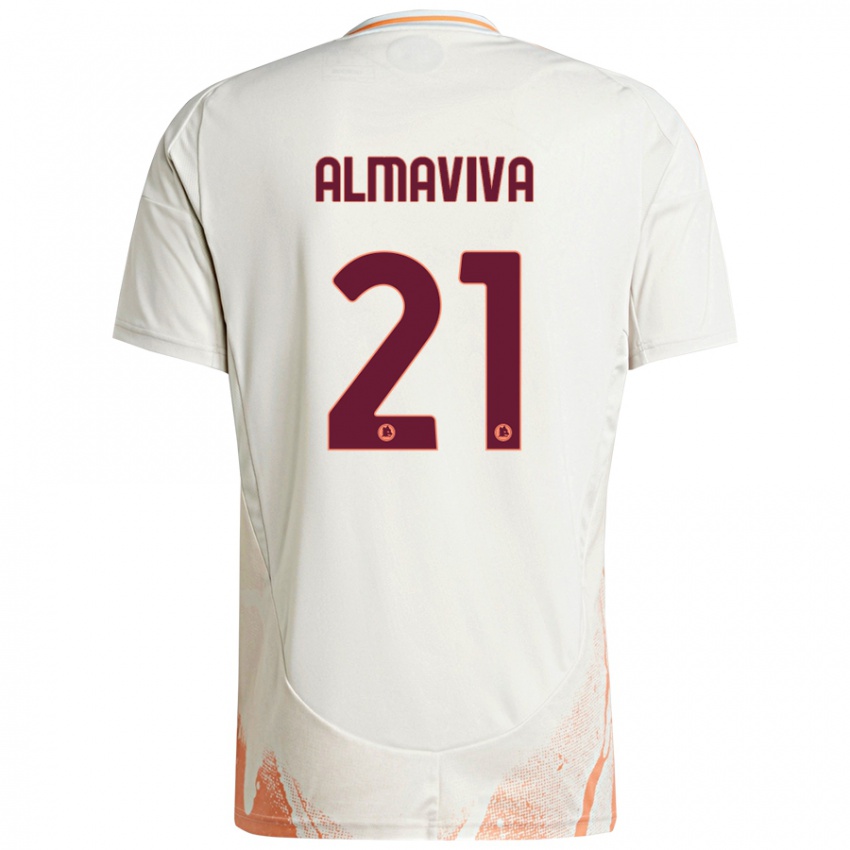 Børn Mattia Almaviva #21 Creme Hvid Orange Udebane Spillertrøjer 2024/25 Trøje T-Shirt