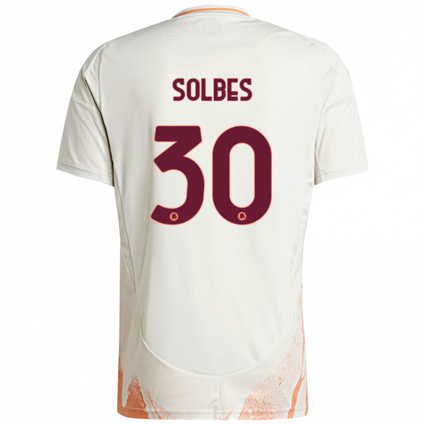 Børn Ricardo Solbes #30 Creme Hvid Orange Udebane Spillertrøjer 2024/25 Trøje T-Shirt