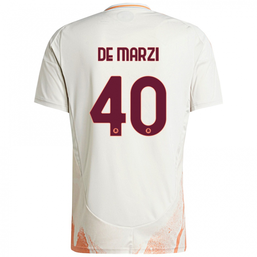 Børn Giorgio De Marzi #40 Creme Hvid Orange Udebane Spillertrøjer 2024/25 Trøje T-Shirt