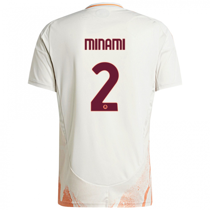 Børn Moeka Minami #2 Creme Hvid Orange Udebane Spillertrøjer 2024/25 Trøje T-Shirt