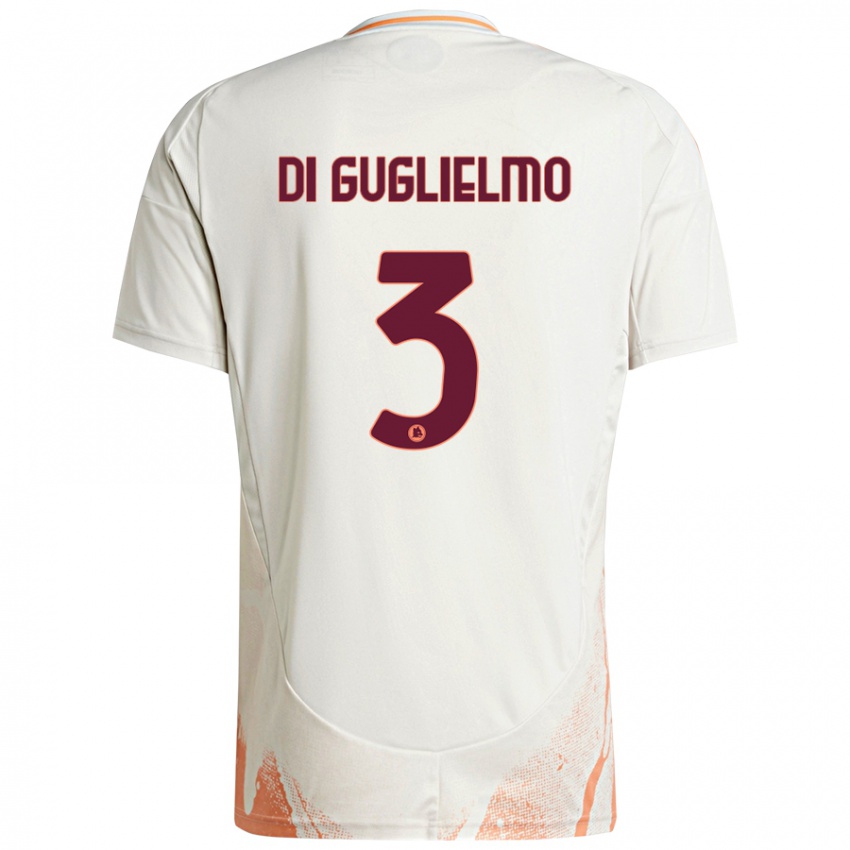 Børn Lucia Di Guglielmo #3 Creme Hvid Orange Udebane Spillertrøjer 2024/25 Trøje T-Shirt