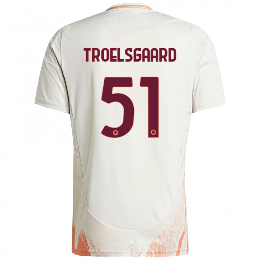 Børn Sanne Troelsgaard #51 Creme Hvid Orange Udebane Spillertrøjer 2024/25 Trøje T-Shirt