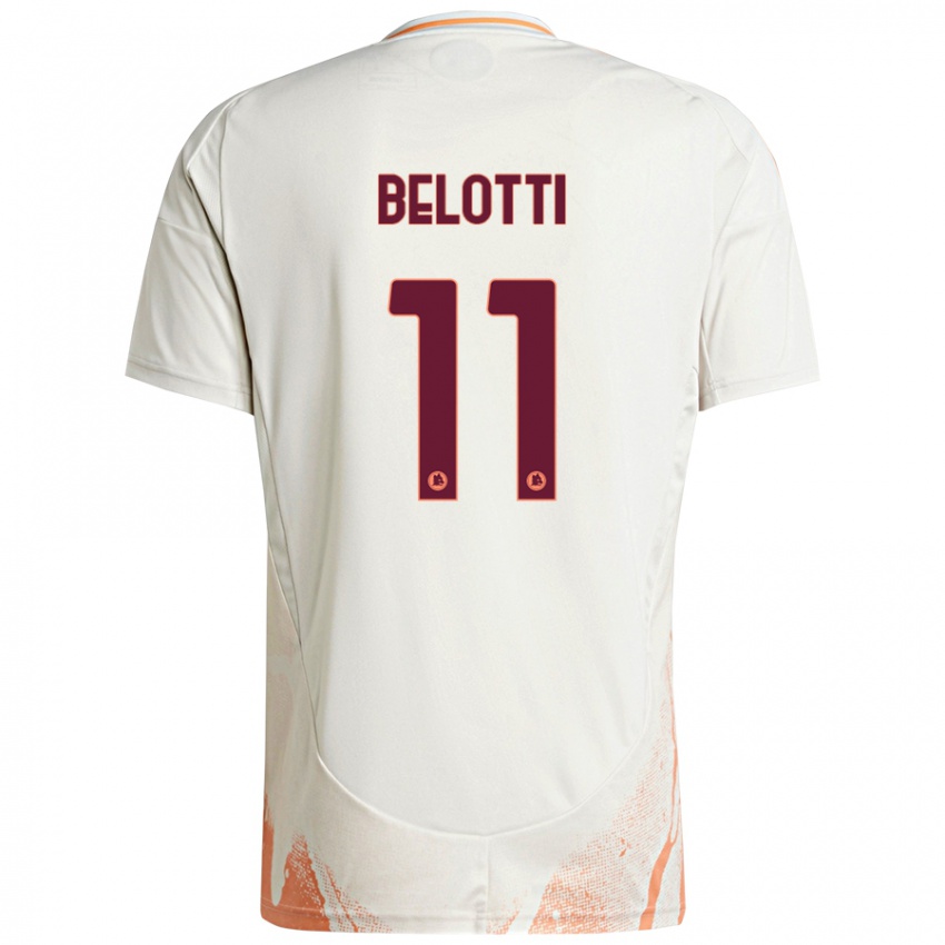 Børn Andrea Belotti #11 Creme Hvid Orange Udebane Spillertrøjer 2024/25 Trøje T-Shirt