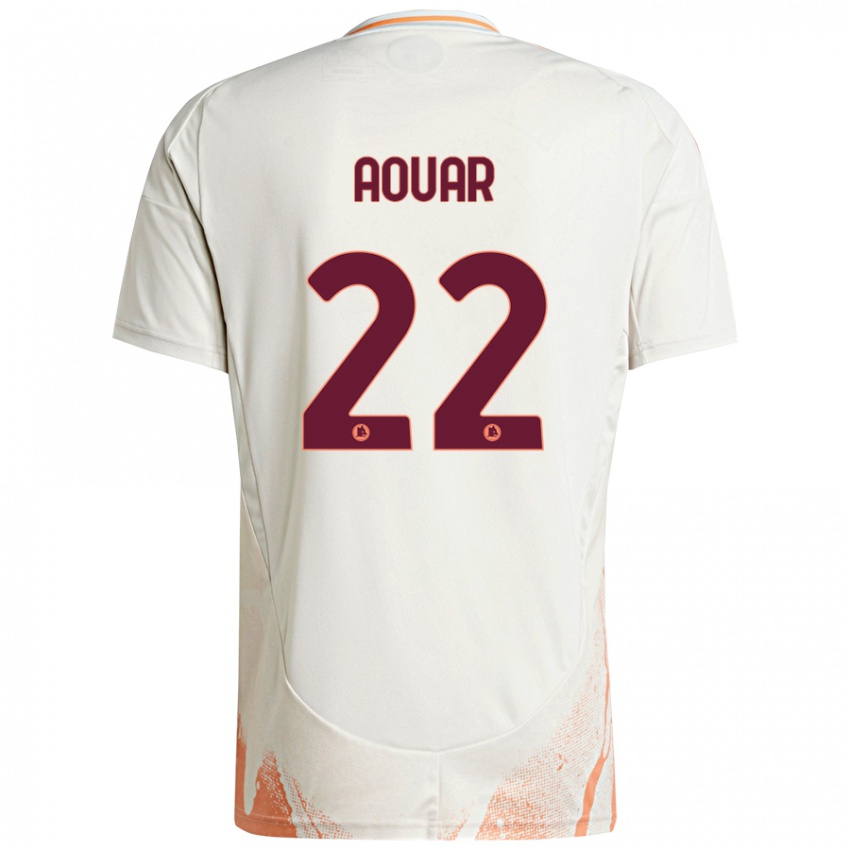 Børn Houssem Aouar #22 Creme Hvid Orange Udebane Spillertrøjer 2024/25 Trøje T-Shirt