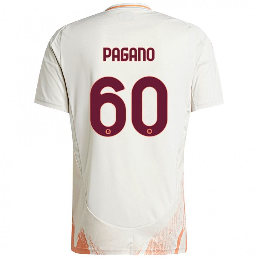 Børn Riccardo Pagano #60 Creme Hvid Orange Udebane Spillertrøjer 2024/25 Trøje T-Shirt