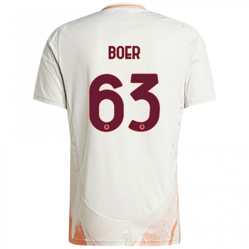 Børn Pietro Boer #63 Creme Hvid Orange Udebane Spillertrøjer 2024/25 Trøje T-Shirt