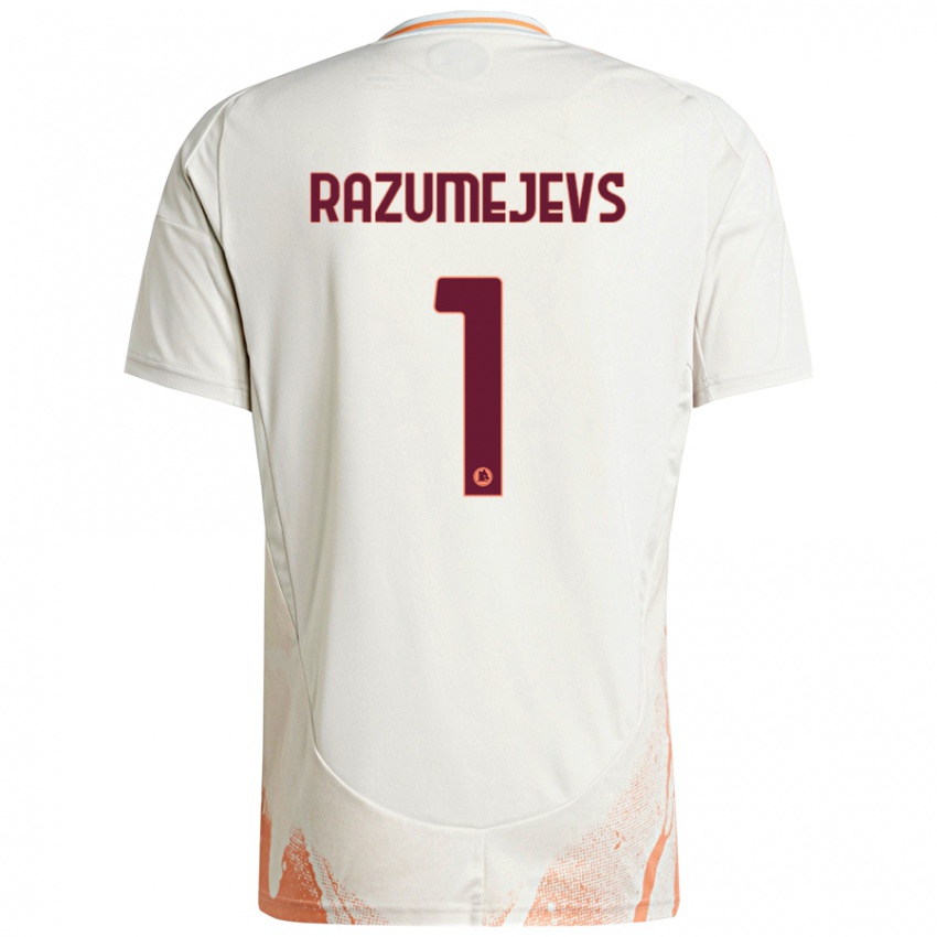 Børn Vladislavs Razumejevs #1 Creme Hvid Orange Udebane Spillertrøjer 2024/25 Trøje T-Shirt