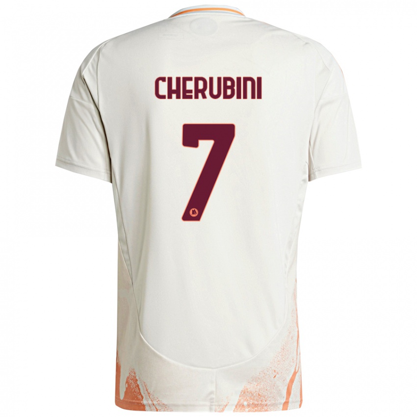 Børn Luigi Cherubini #7 Creme Hvid Orange Udebane Spillertrøjer 2024/25 Trøje T-Shirt