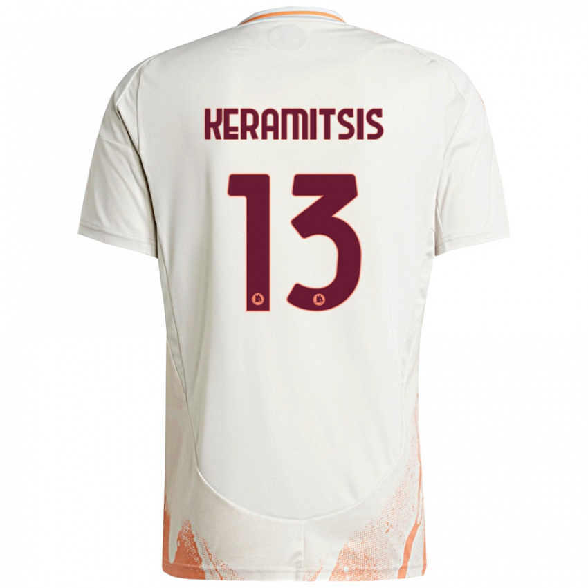 Børn Dimitrios Keramitsis #13 Creme Hvid Orange Udebane Spillertrøjer 2024/25 Trøje T-Shirt