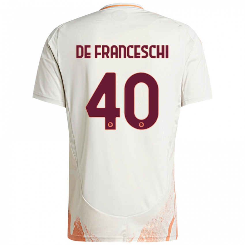 Børn Leonardo De Franceschi #40 Creme Hvid Orange Udebane Spillertrøjer 2024/25 Trøje T-Shirt