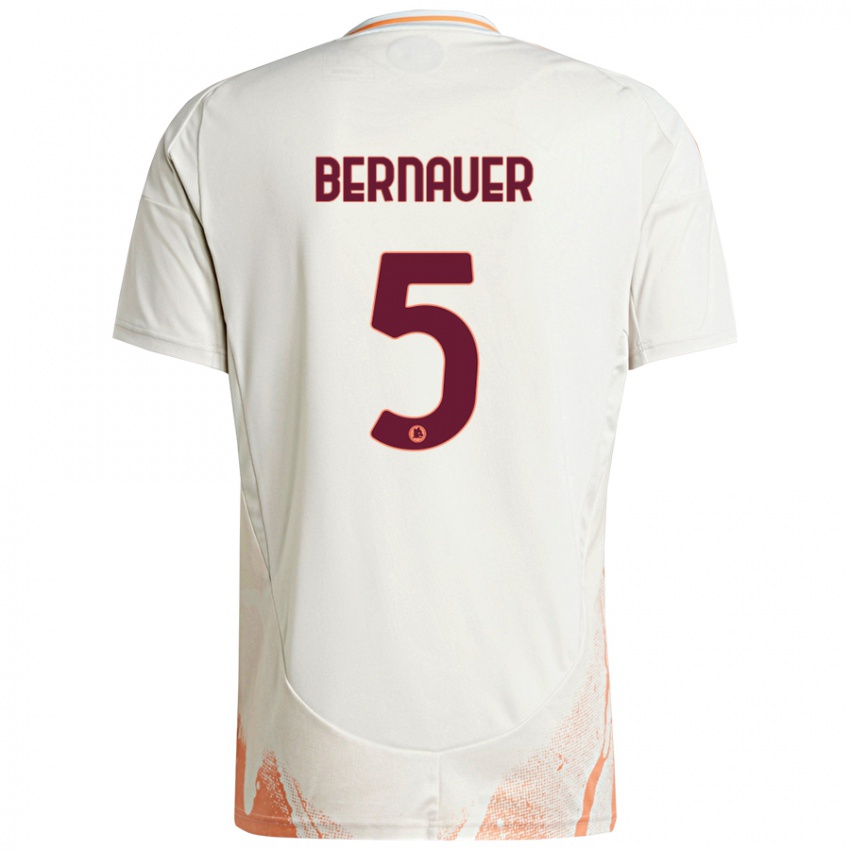 Børn Vanessa Bernauer #5 Creme Hvid Orange Udebane Spillertrøjer 2024/25 Trøje T-Shirt