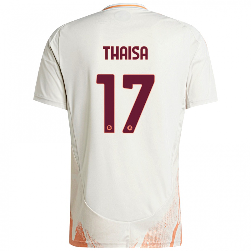 Børn Thaisa #17 Creme Hvid Orange Udebane Spillertrøjer 2024/25 Trøje T-Shirt