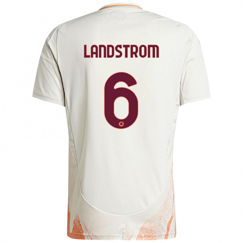 Børn Elin Landstrom #6 Creme Hvid Orange Udebane Spillertrøjer 2024/25 Trøje T-Shirt