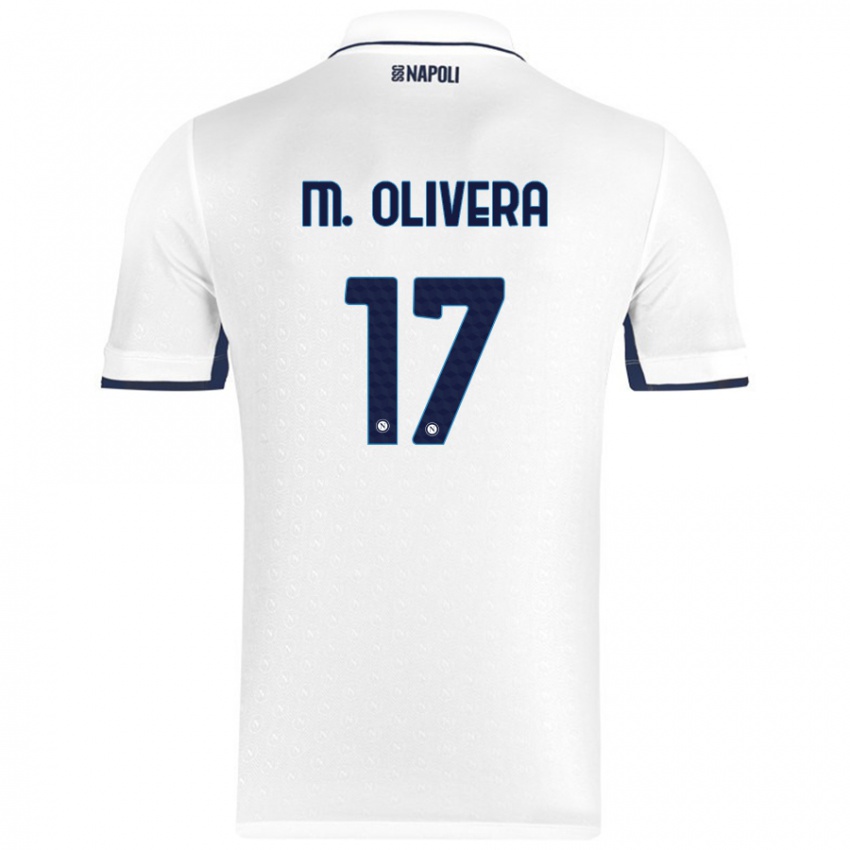 Børn Mathias Olivera #17 Hvid Kongeblå Udebane Spillertrøjer 2024/25 Trøje T-Shirt