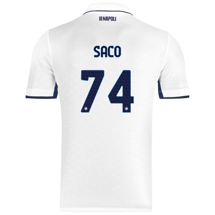 Børn Coli Saco #74 Hvid Kongeblå Udebane Spillertrøjer 2024/25 Trøje T-Shirt