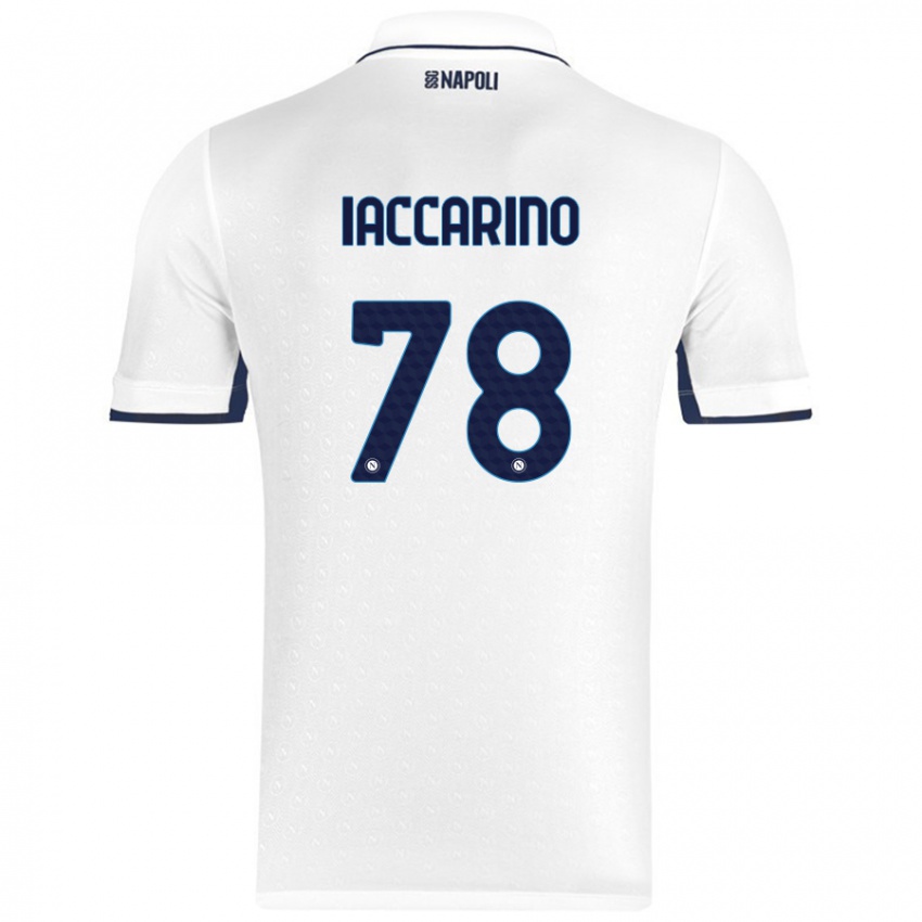 Børn Gennaro Iaccarino #78 Hvid Kongeblå Udebane Spillertrøjer 2024/25 Trøje T-Shirt