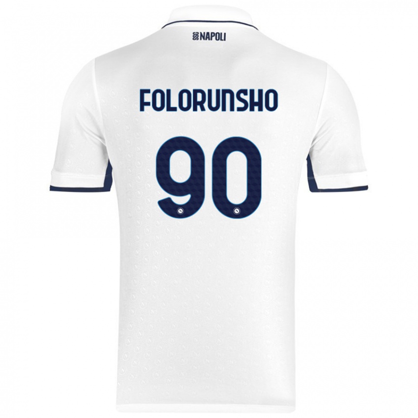 Børn Michael Folorunsho #90 Hvid Kongeblå Udebane Spillertrøjer 2024/25 Trøje T-Shirt