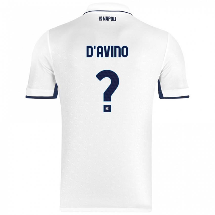 Børn Luigi D'avino #0 Hvid Kongeblå Udebane Spillertrøjer 2024/25 Trøje T-Shirt