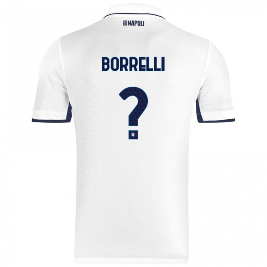 Børn Ciro Borrelli #0 Hvid Kongeblå Udebane Spillertrøjer 2024/25 Trøje T-Shirt