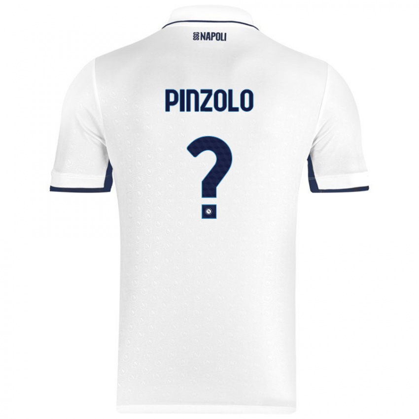 Børn Giandiego Pinzolo #0 Hvid Kongeblå Udebane Spillertrøjer 2024/25 Trøje T-Shirt