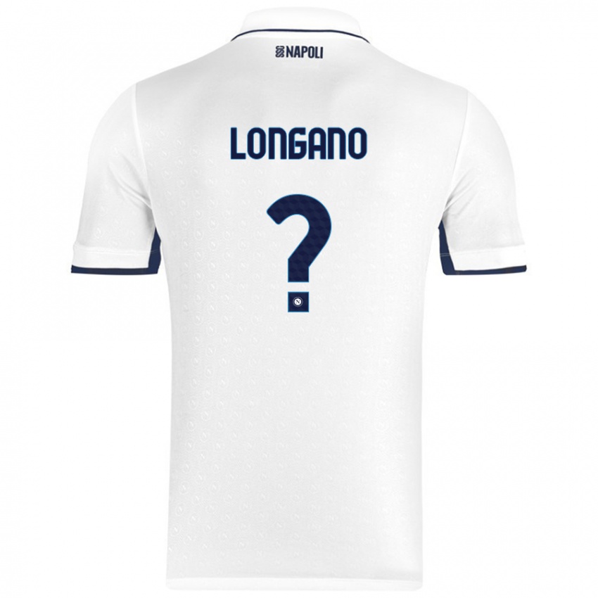 Børn Salvatore Longano #0 Hvid Kongeblå Udebane Spillertrøjer 2024/25 Trøje T-Shirt