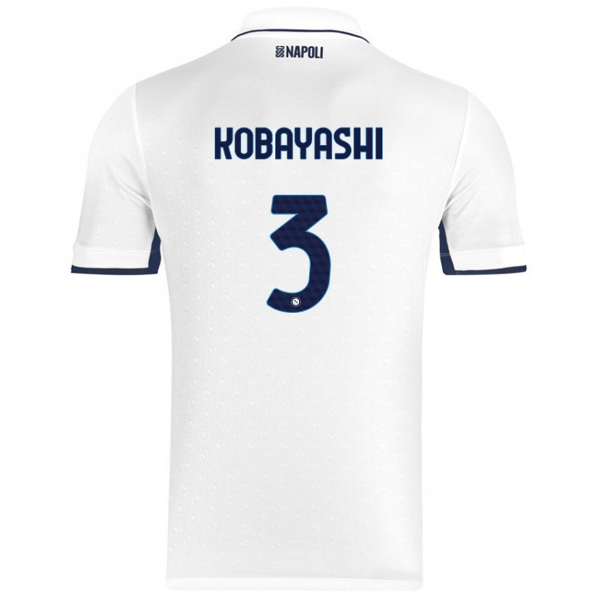 Børn Miharu Kobayashi #3 Hvid Kongeblå Udebane Spillertrøjer 2024/25 Trøje T-Shirt