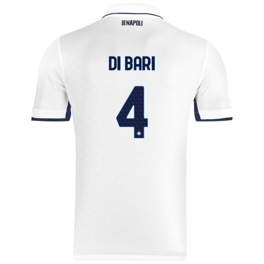 Børn Martina Di Bari #4 Hvid Kongeblå Udebane Spillertrøjer 2024/25 Trøje T-Shirt