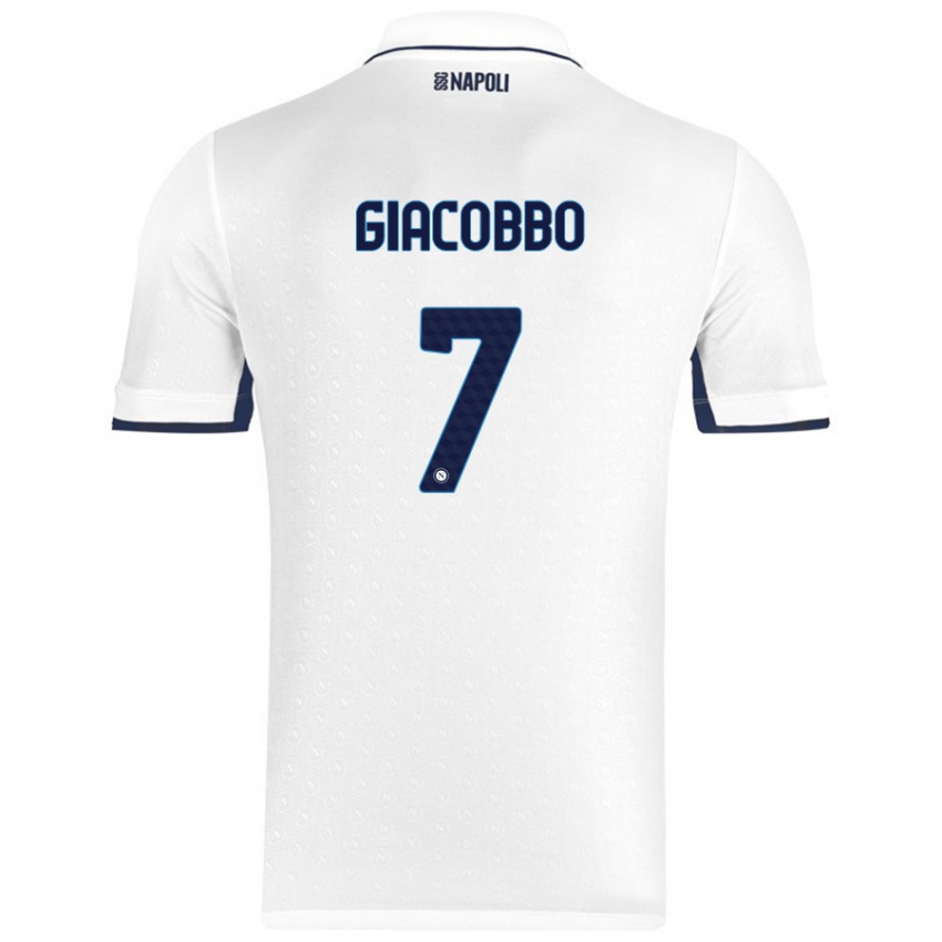 Børn Giulia Giacobbo #7 Hvid Kongeblå Udebane Spillertrøjer 2024/25 Trøje T-Shirt