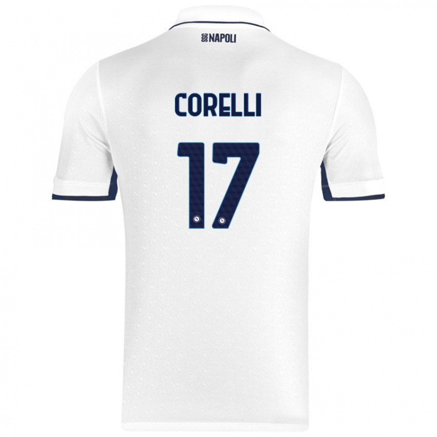 Børn Alice Corelli #17 Hvid Kongeblå Udebane Spillertrøjer 2024/25 Trøje T-Shirt