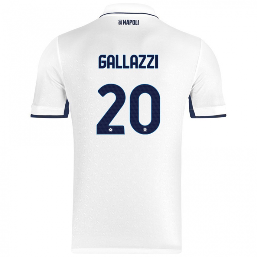 Børn Valentina Gallazzi #20 Hvid Kongeblå Udebane Spillertrøjer 2024/25 Trøje T-Shirt