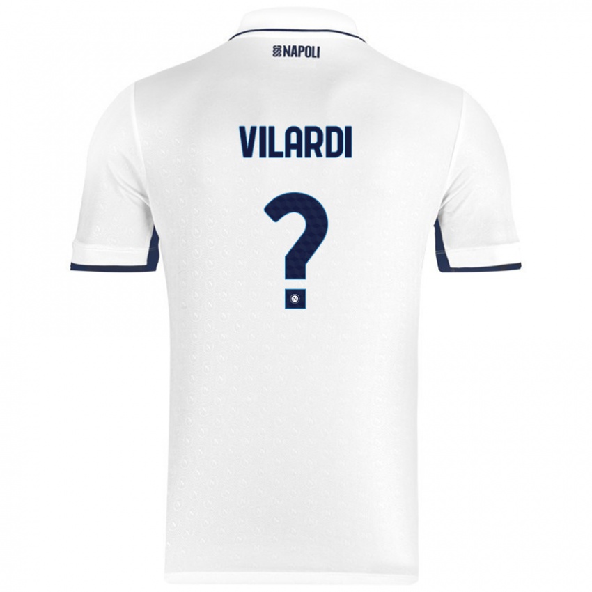 Børn Mario Vilardi #0 Hvid Kongeblå Udebane Spillertrøjer 2024/25 Trøje T-Shirt