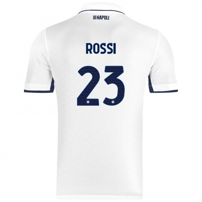 Børn Leonardo Rossi #23 Hvid Kongeblå Udebane Spillertrøjer 2024/25 Trøje T-Shirt