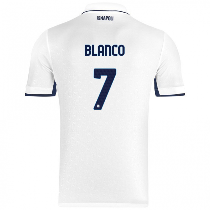 Børn Gimena Blanco #7 Hvid Kongeblå Udebane Spillertrøjer 2024/25 Trøje T-Shirt