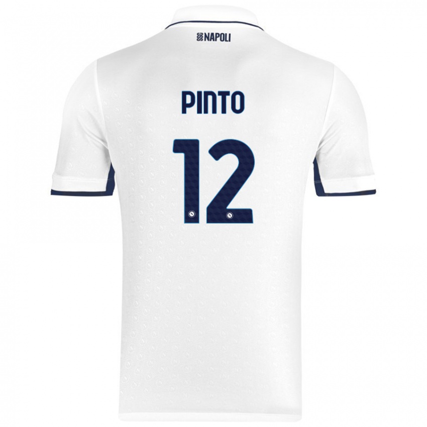 Børn Ciro Pinto #12 Hvid Kongeblå Udebane Spillertrøjer 2024/25 Trøje T-Shirt