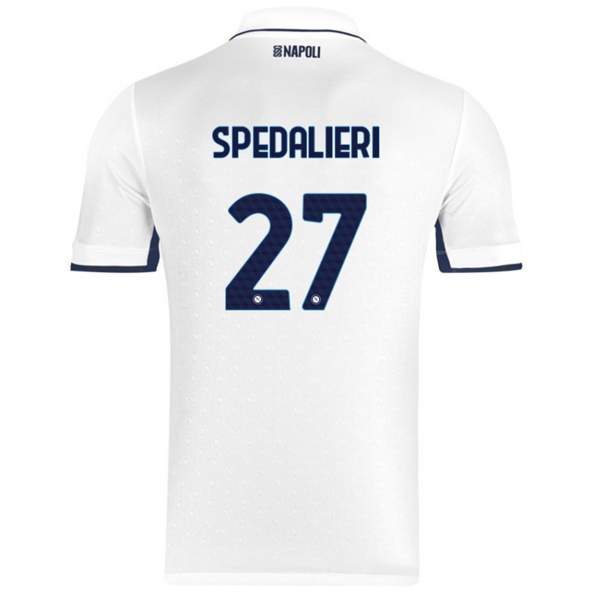 Børn Johnatan Andrea Spedalieri #27 Hvid Kongeblå Udebane Spillertrøjer 2024/25 Trøje T-Shirt