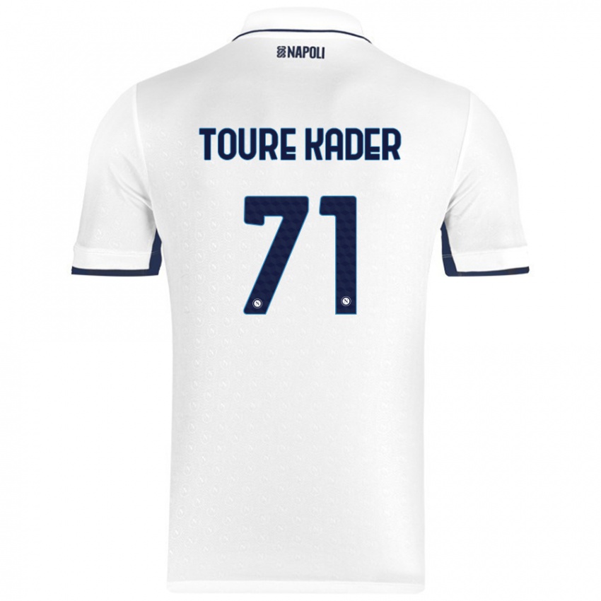 Børn Aziz Toure Kader #71 Hvid Kongeblå Udebane Spillertrøjer 2024/25 Trøje T-Shirt