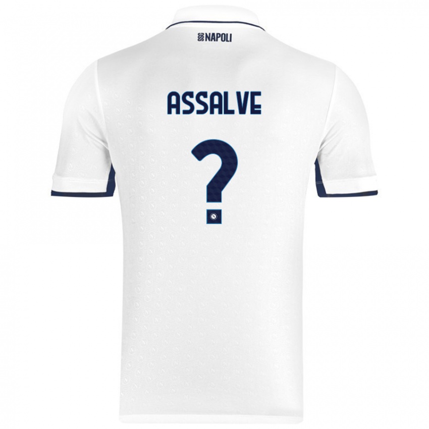 Børn Luca Assalve #0 Hvid Kongeblå Udebane Spillertrøjer 2024/25 Trøje T-Shirt