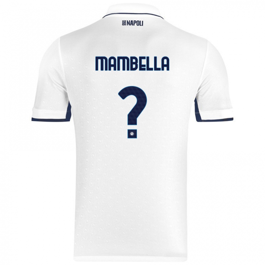 Børn Andrea Mambella #0 Hvid Kongeblå Udebane Spillertrøjer 2024/25 Trøje T-Shirt