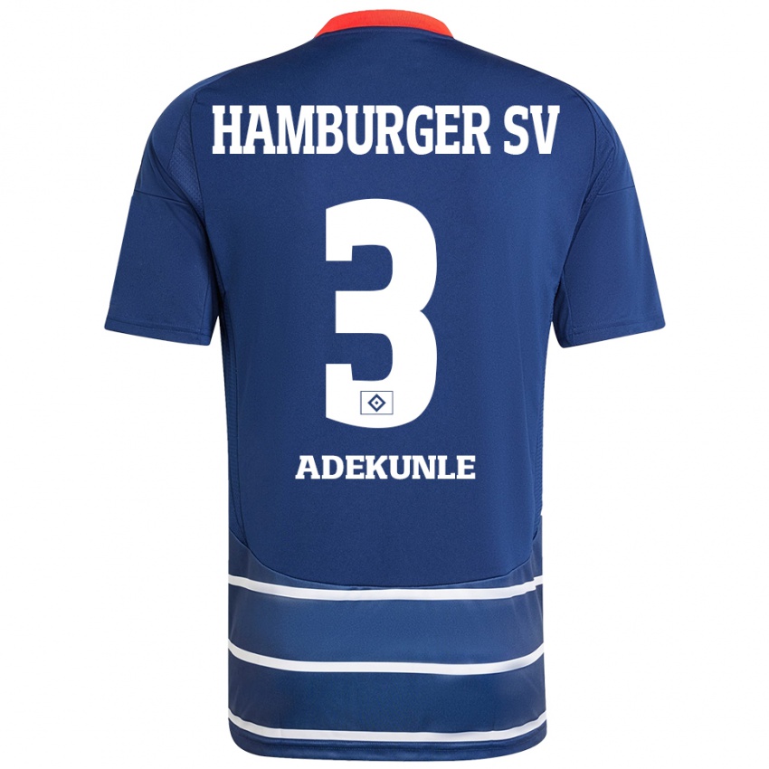 Børn Noah Adekunle #3 Mørkeblå Udebane Spillertrøjer 2024/25 Trøje T-Shirt