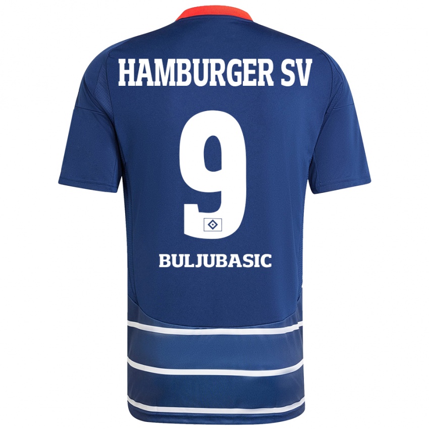 Børn Amer Buljubasic #9 Mørkeblå Udebane Spillertrøjer 2024/25 Trøje T-Shirt