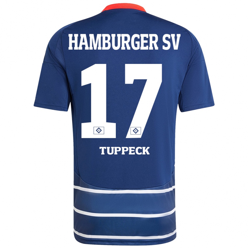 Børn Niklas Tuppeck #17 Mørkeblå Udebane Spillertrøjer 2024/25 Trøje T-Shirt