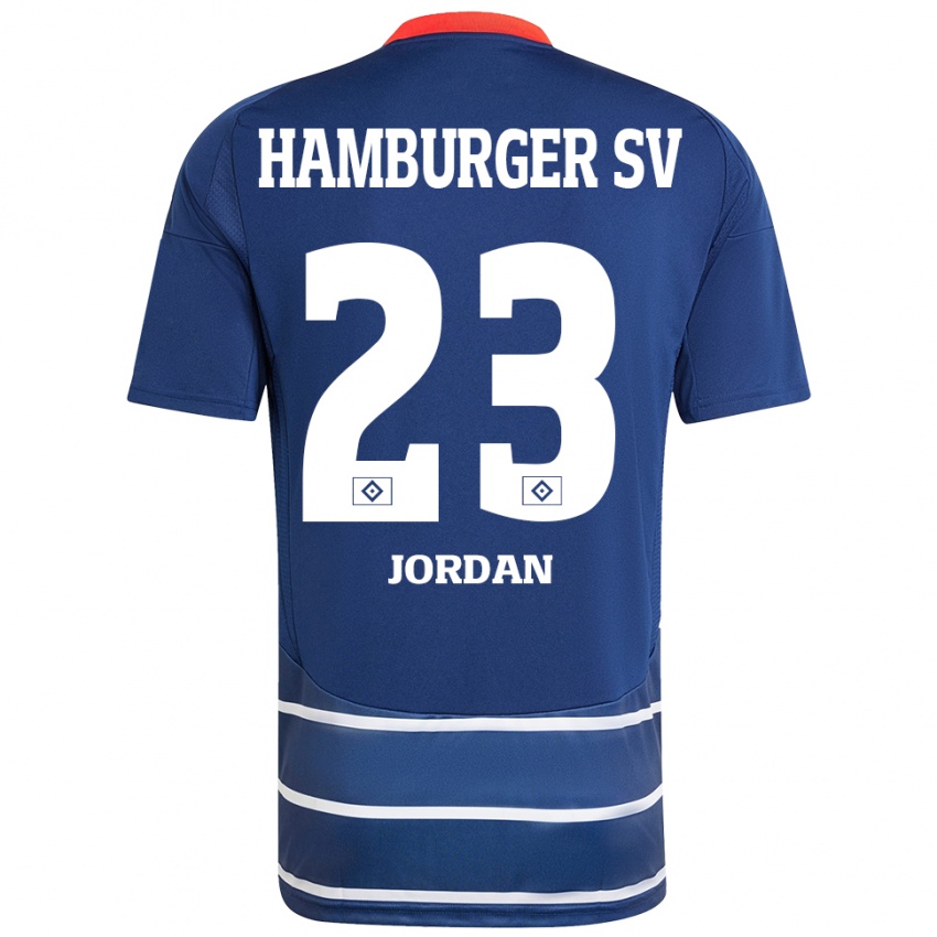 Børn Dominik Jordan #23 Mørkeblå Udebane Spillertrøjer 2024/25 Trøje T-Shirt