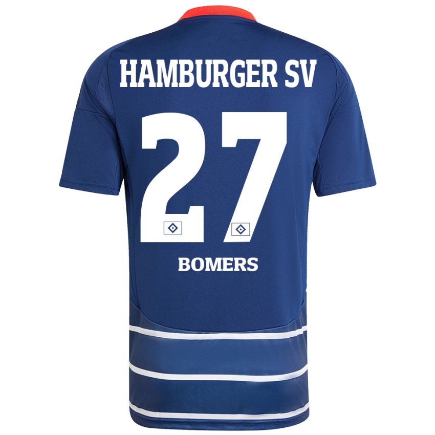 Børn Henrik Bomers #27 Mørkeblå Udebane Spillertrøjer 2024/25 Trøje T-Shirt