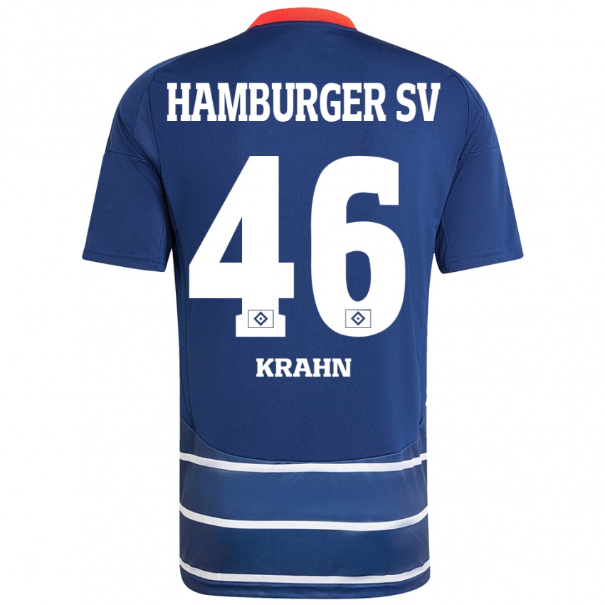 Børn Elijah Krahn #46 Mørkeblå Udebane Spillertrøjer 2024/25 Trøje T-Shirt