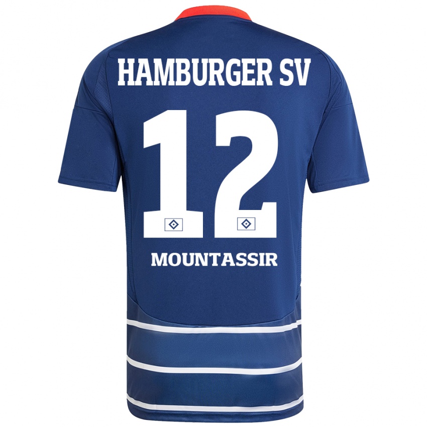 Børn Youssef Mountassir #12 Mørkeblå Udebane Spillertrøjer 2024/25 Trøje T-Shirt