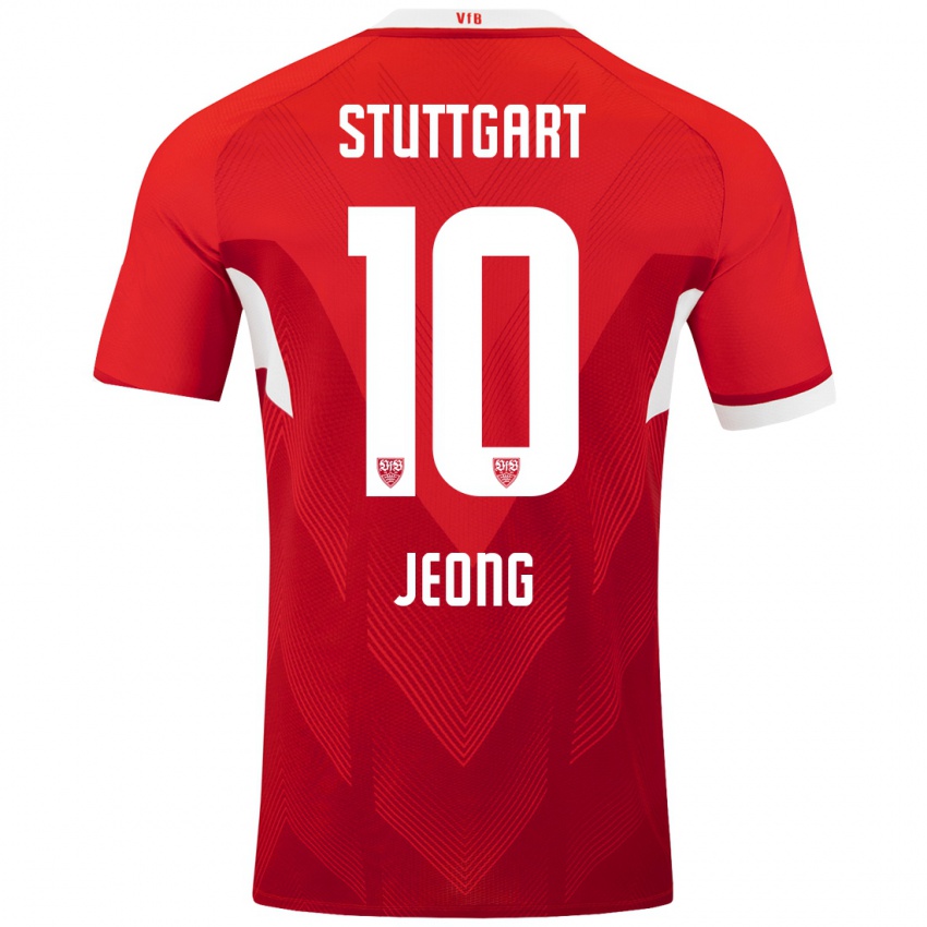 Børn Woo-Yeong Jeong #10 Rød Hvid Udebane Spillertrøjer 2024/25 Trøje T-Shirt