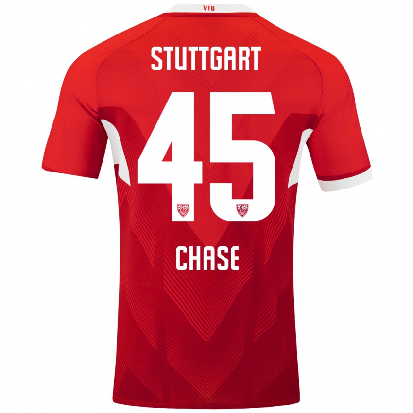 Børn Anrie Chase #45 Rød Hvid Udebane Spillertrøjer 2024/25 Trøje T-Shirt